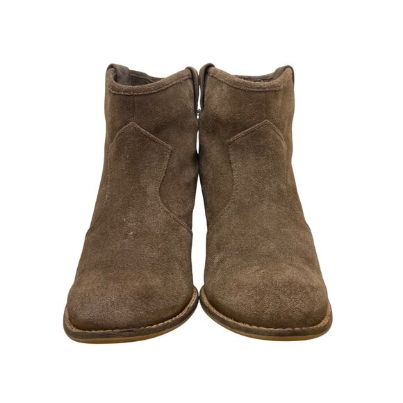 Splendid Women’s Brown Suede With Stacked Heel Western Ankle Boots Size 6.5-7 - Picture 2 of 10